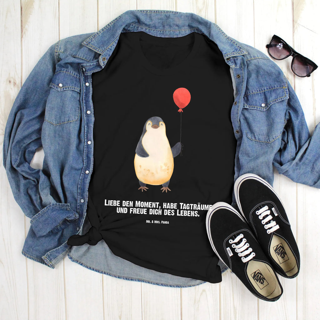 Rozmiar L Personalizowana koszulka pingwin balon Wunschtext, Bedrucken, T-Shirt mit Aufruck, T-Shirt mit Namen, T-Shirt Personalisiert, Pinguin, Liebe, Neustart, Pinguine, Luftballon, Geschenkidee, Tagträume, Lebenslust, Geschenk Freundin, Neues Leben, Glück, Motivation, Beste Freundin