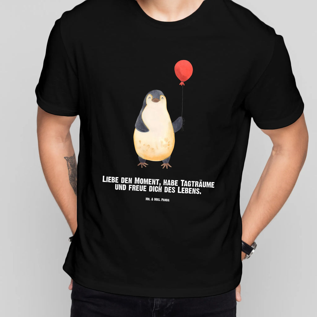 Rozmiar L Personalizowana koszulka pingwin balon Wunschtext, Bedrucken, T-Shirt mit Aufruck, T-Shirt mit Namen, T-Shirt Personalisiert, Pinguin, Liebe, Neustart, Pinguine, Luftballon, Geschenkidee, Tagträume, Lebenslust, Geschenk Freundin, Neues Leben, Glück, Motivation, Beste Freundin