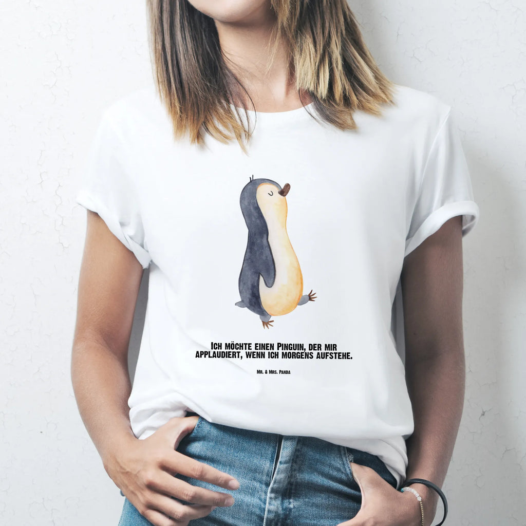 Rozmiar L Personalizowana koszulka Pingwin maszerować T-Shirt mit Namen, T-Shirt Personalisiert, T-Shirt mit Aufruck, Bedrucken, Wunschtext, Pinguin, Schwester, Familie, Langschläfer, Bruder, Frühaufsteher, Pinguine