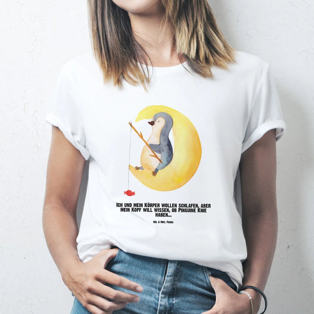Personalised T-Shirt Penguin moon T-Shirt mit Namen, T-Shirt Personalisiert, T-Shirt mit Aufruck, Pinguin, Pinguine, Gästezimmer, Spruch, schlafen, Schlafzimmer, Einschlafen, Nachtruhe, Schlafstörungen