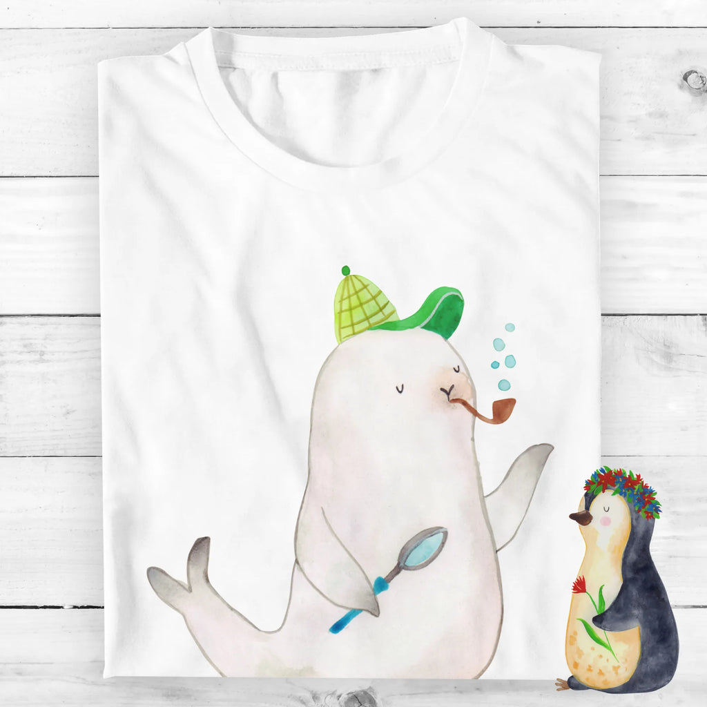 Personalised T-Shirt seal sherlock T-Shirt Personalisiert, Wunschtext, Bedrucken, T-Shirt mit Namen, T-Shirt mit Aufruck, Lustige Sprüche, Gute Laune, Tiere, Tiermotive