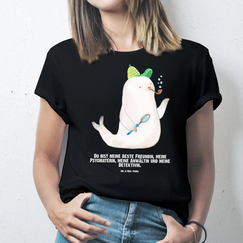 Personalised T-Shirt seal sherlock T-Shirt Personalisiert, Wunschtext, Bedrucken, T-Shirt mit Namen, T-Shirt mit Aufruck, Lustige Sprüche, Gute Laune, Tiere, Tiermotive