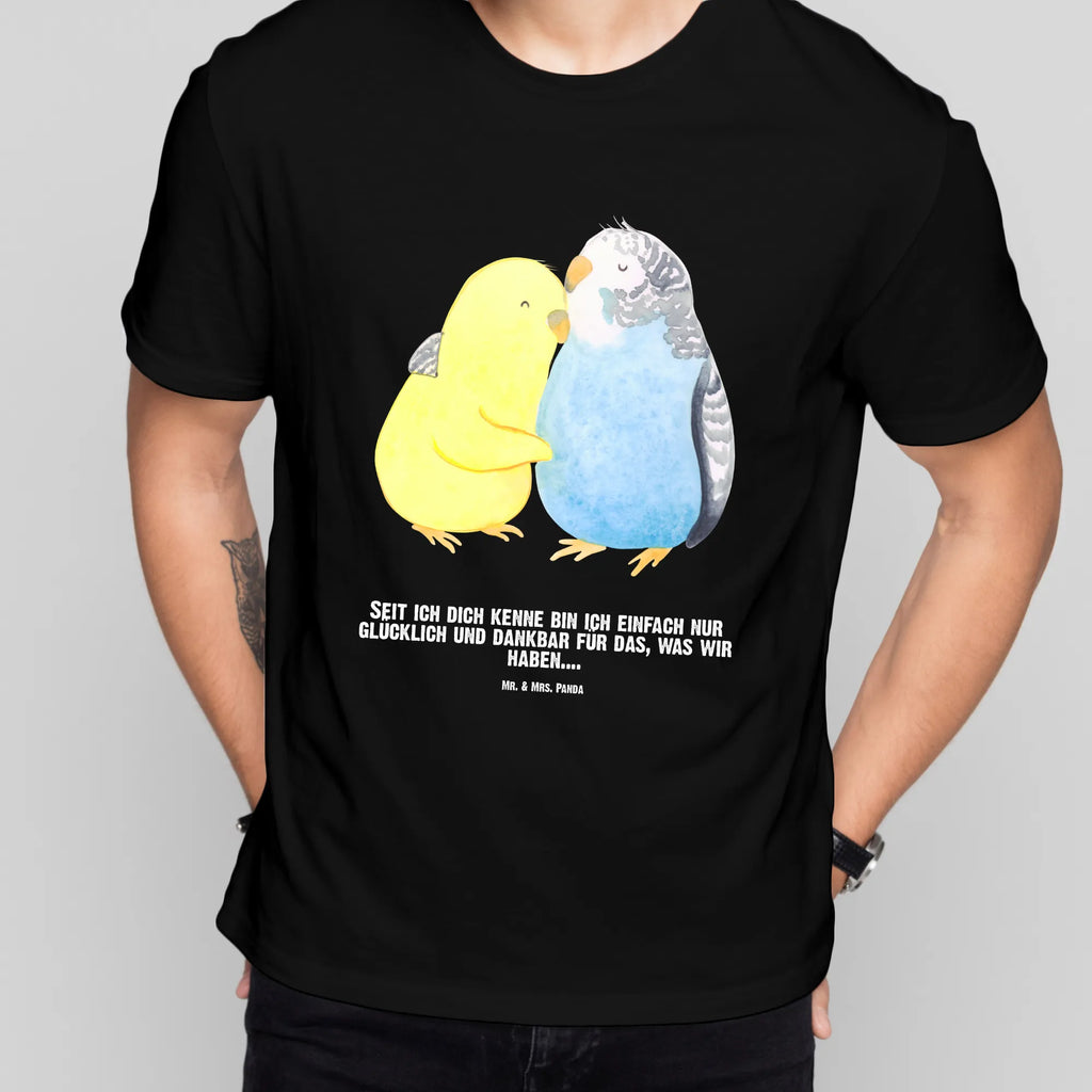 Personalisiertes T-Shirt Wellensittich Liebe Bedrucken, Wunschtext, T-Shirt Personalisiert, T-Shirt mit Namen, T-Shirt mit Aufruck, Freund, Jahrestag, Verlobung, Partner, Ehemann, Ehefrau, Freundin, Liebesgeschenk, Liebe, Heiraten, Heiratsantrag, Hocheitstag, Wellensittich, Nähe, Vögel, Kuscheln, Vertrauen