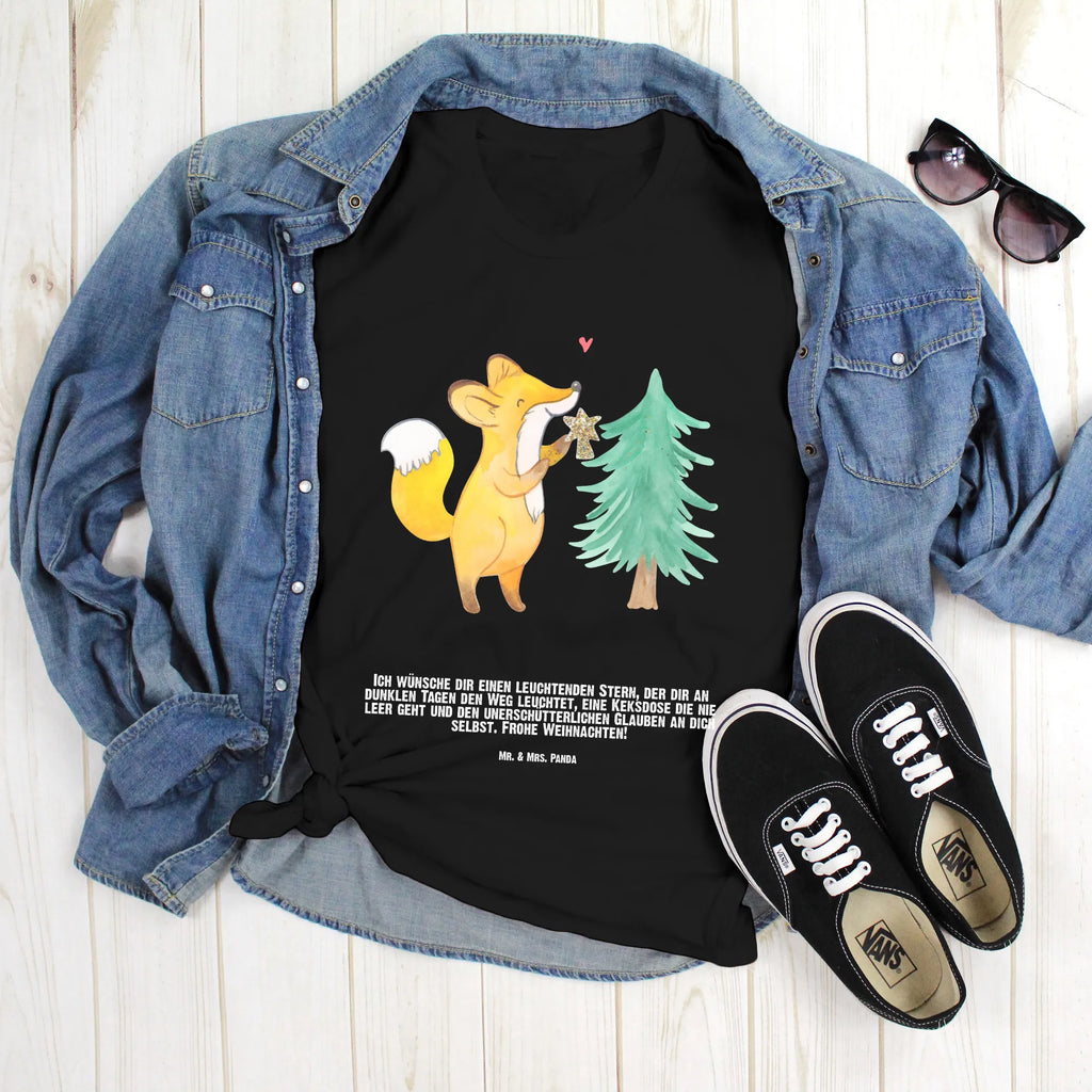 Personalisiertes T-Shirt Fuchs  Weihnachtsbaum Wunschtext, T-Shirt Personalisiert, Bedrucken, T-Shirt mit Aufruck, T-Shirt mit Namen, Winter, Weihnachtsdeko, Weihnachten, Nikolaus, Advent, Heiligabend, Wintermotiv, Weihnachtsmann, Weihnachtstage, Schlittschuh, Weihnachtsdekoration, Weihnachtszeit, Fuchs
