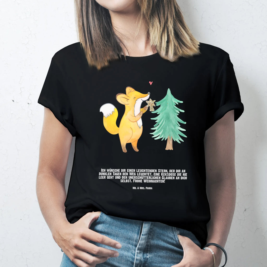 Personalisiertes T-Shirt Fuchs  Weihnachtsbaum Wunschtext, T-Shirt Personalisiert, Bedrucken, T-Shirt mit Aufruck, T-Shirt mit Namen, Winter, Weihnachtsdeko, Weihnachten, Nikolaus, Advent, Heiligabend, Wintermotiv, Weihnachtsmann, Weihnachtstage, Schlittschuh, Weihnachtsdekoration, Weihnachtszeit, Fuchs