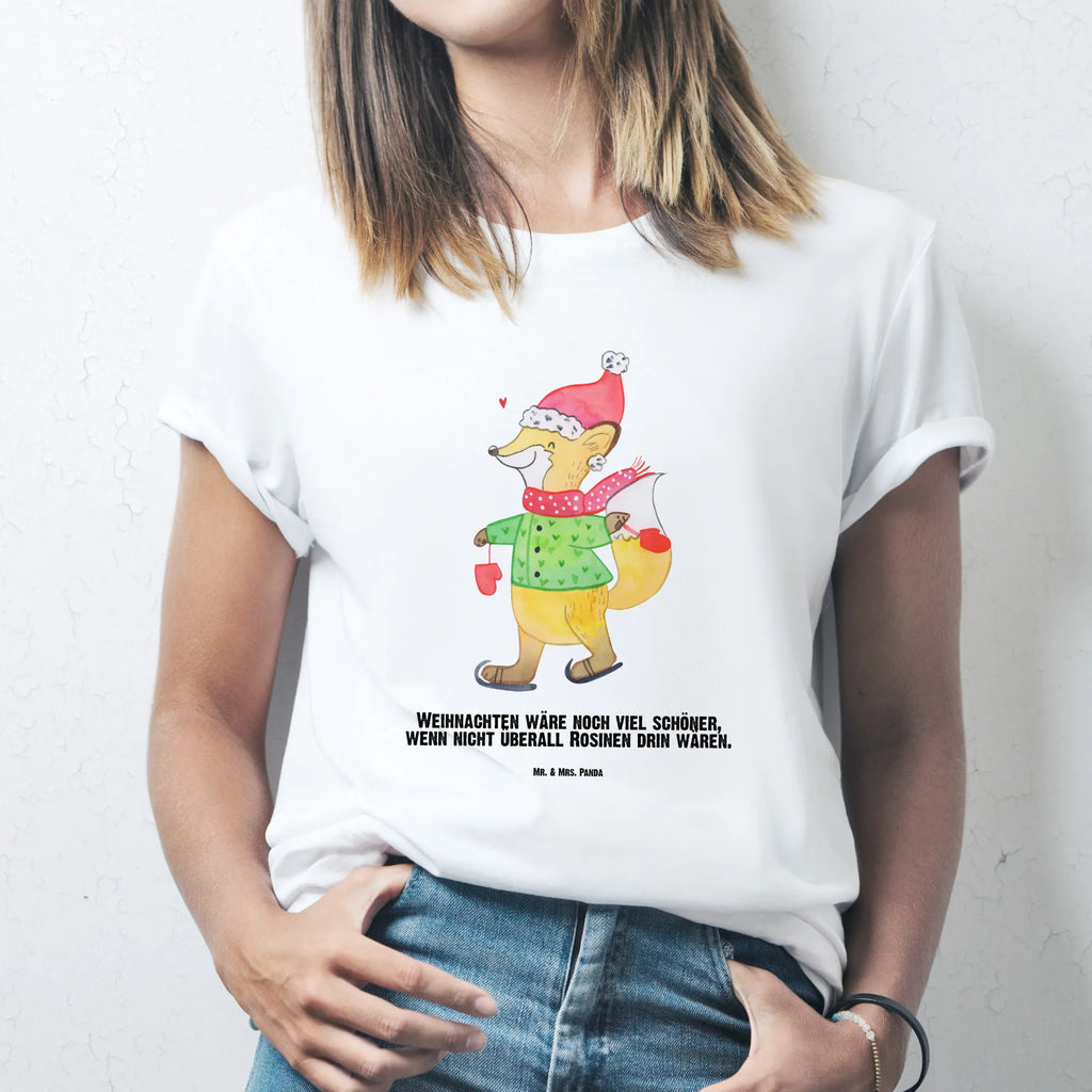Personalisiertes T-Shirt Fuchs  Schlittschuhe Bedrucken, T-Shirt mit Aufruck, T-Shirt Personalisiert, Wunschtext, T-Shirt mit Namen, Nikolaus, Weihnachtsdeko, Winter, Heiligabend, Advent, Wintermotiv, Weihnachten, Weihnachtsmann, Weihnachtsbaum, Weihnachtszeit, Weihnachtstage, Tannenbaum