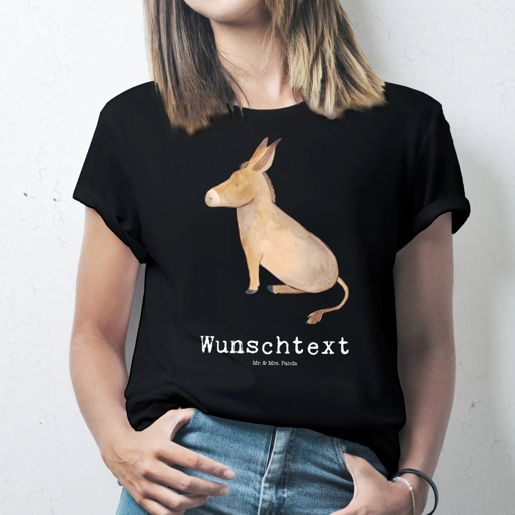 Rozmiar L Personalizowana koszulka Osioł T-Shirt Personalisiert, Wunschtext, T-Shirt mit Aufruck, T-Shirt mit Namen, Bedrucken, Lustige Sprüche, Gute Laune, Tiere, Tiermotive, Zuversicht, Erfolg, Esel, Mut, Weisheit, Positive Gedanken, Ziel, Tapferkeit, Lebensglück, Lebensmut, Lebensziel