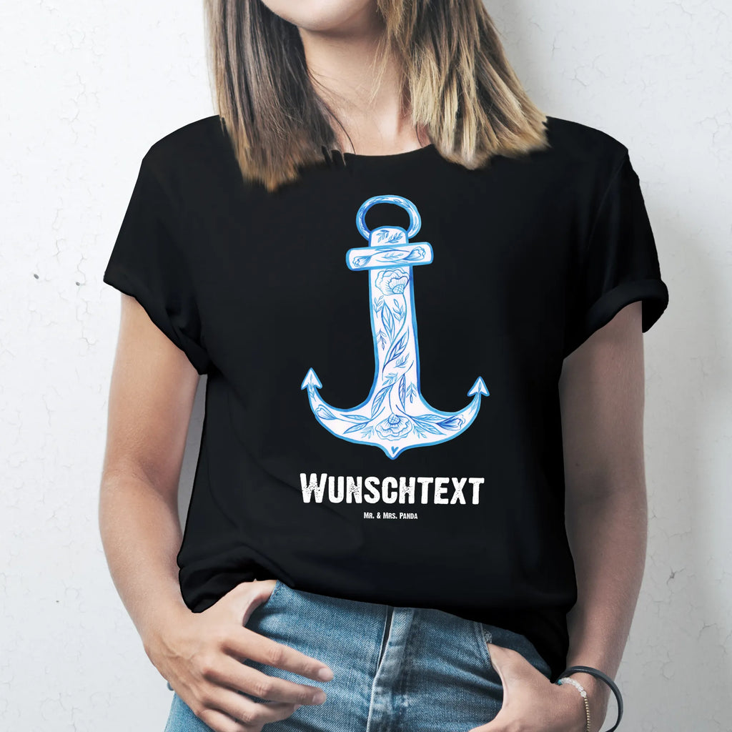 Personalised T-Shirt anchor Blue Frauen, Wunschtext, T-Shirt Personalisiert, T-Shirt mit Aufruck, T-Shirt mit Namen, Männer, Bedrucken, Tiermotive, Gute Laune, lustige Sprüche, Tiere