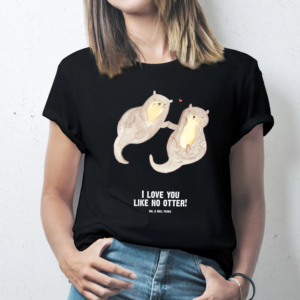 Rozmiar L Personalizowana koszulka wydra trzymać się za ręce T-Shirt mit Aufruck, Bedrucken, T-Shirt mit Namen, T-Shirt Personalisiert, Wunschtext, Fischotter, Seeotter, Otter, Otter Seeotter See Otter