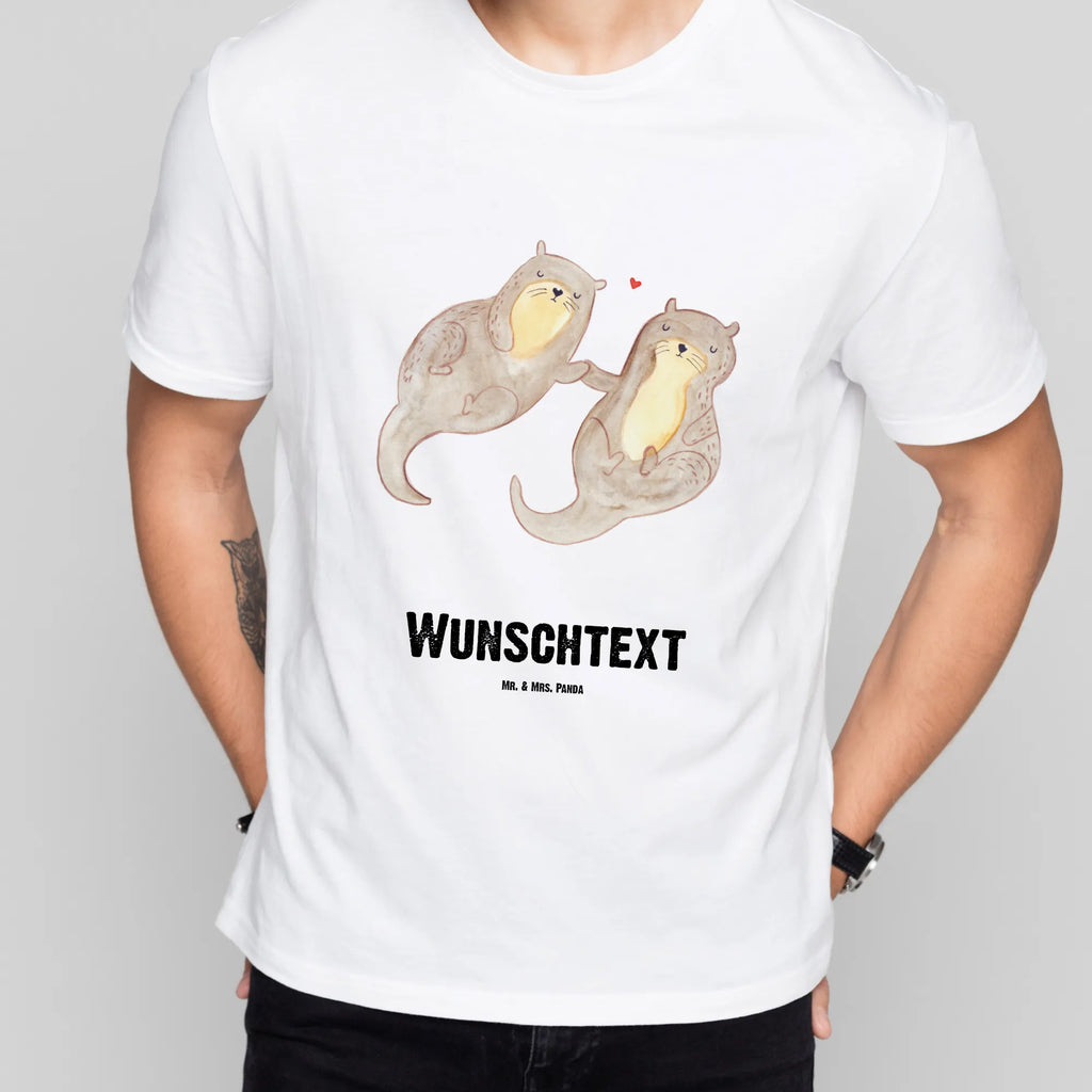 Rozmiar L Personalizowana koszulka wydra trzymać się za ręce T-Shirt mit Aufruck, Bedrucken, T-Shirt mit Namen, T-Shirt Personalisiert, Wunschtext, Fischotter, Seeotter, Otter, Otter Seeotter See Otter