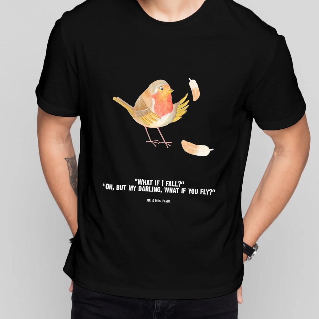 Personalised T-Shirt robin feathers Wunschtext, Bedrucken, T-Shirt mit Namen, T-Shirt Personalisiert, T-Shirt mit Aufruck, Gute Laune, Lustige Sprüche, Tiere, Tiermotive, Spruch Motivation, Spruch Mut, What If I Fall, Vogel, Motivation Sprüche, Rotkehlchen, Motivationsbilder, fliegen