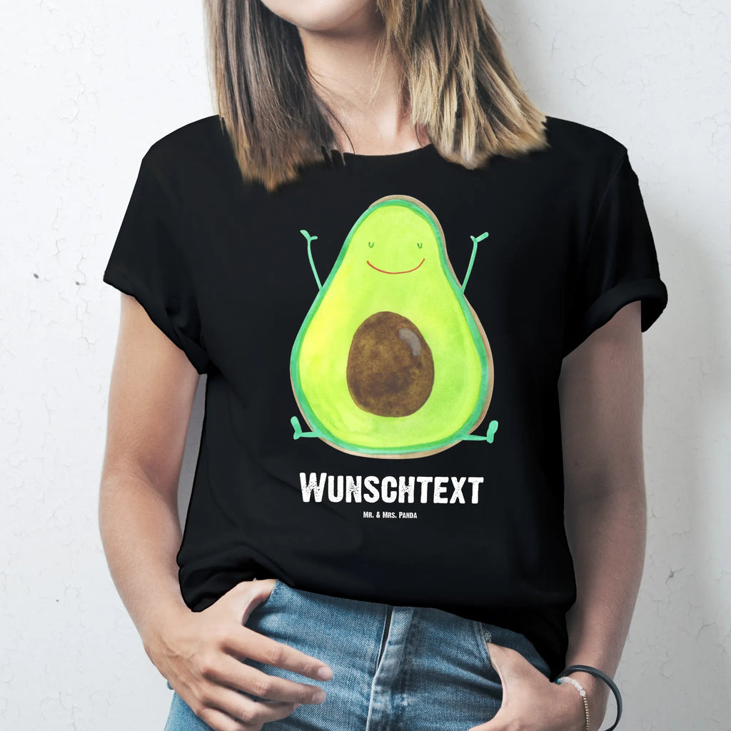 Personalisiertes T-Shirt Avocado Happy Bedrucken, T-Shirt mit Namen, Wunschtext, T-Shirt mit Aufruck, T-Shirt Personalisiert, Avocado, Veggie, Vegan, Gesund, Chaos