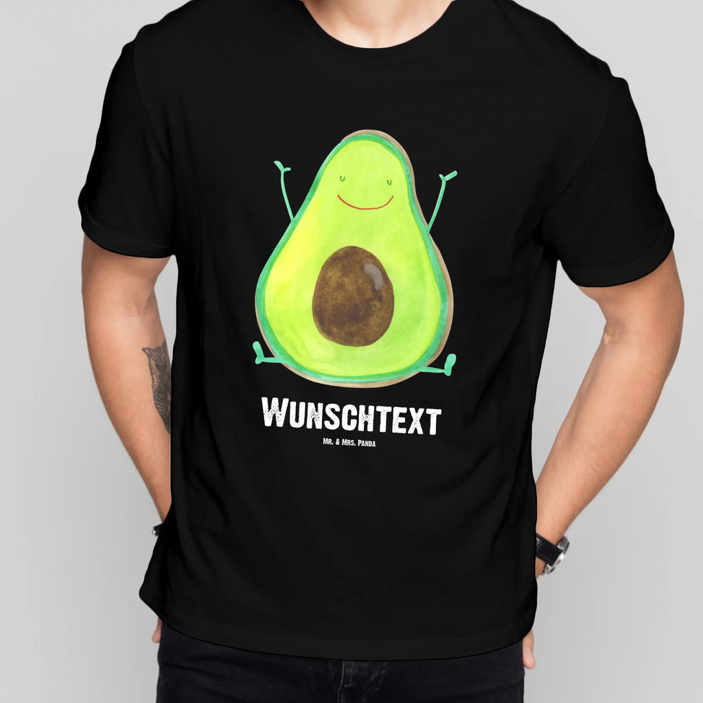 Personalisiertes T-Shirt Avocado Happy Bedrucken, T-Shirt mit Namen, Wunschtext, T-Shirt mit Aufruck, T-Shirt Personalisiert, Avocado, Veggie, Vegan, Gesund, Chaos