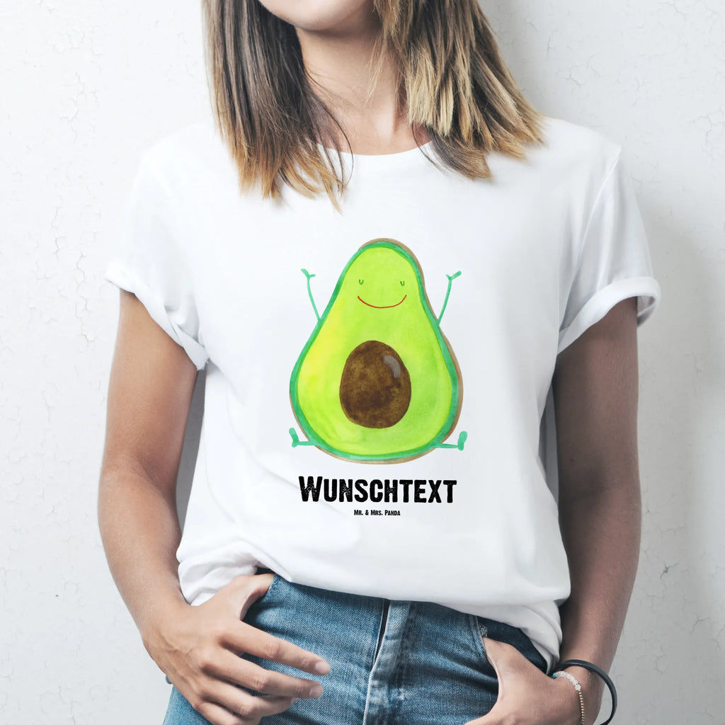 Personalisiertes T-Shirt Avocado Happy Bedrucken, T-Shirt mit Namen, Wunschtext, T-Shirt mit Aufruck, T-Shirt Personalisiert, Avocado, Veggie, Vegan, Gesund, Chaos