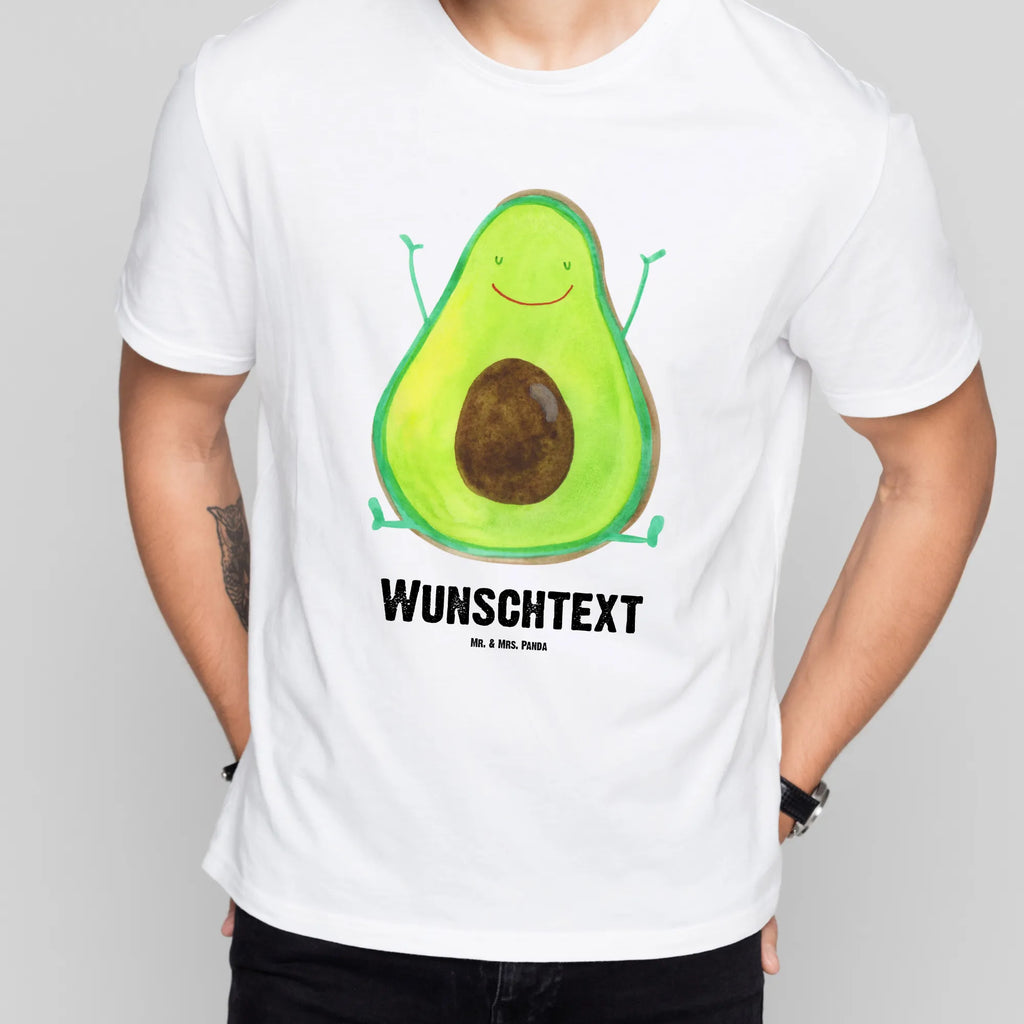 Personalisiertes T-Shirt Avocado Happy Bedrucken, T-Shirt mit Namen, Wunschtext, T-Shirt mit Aufruck, T-Shirt Personalisiert, Avocado, Veggie, Vegan, Gesund, Chaos