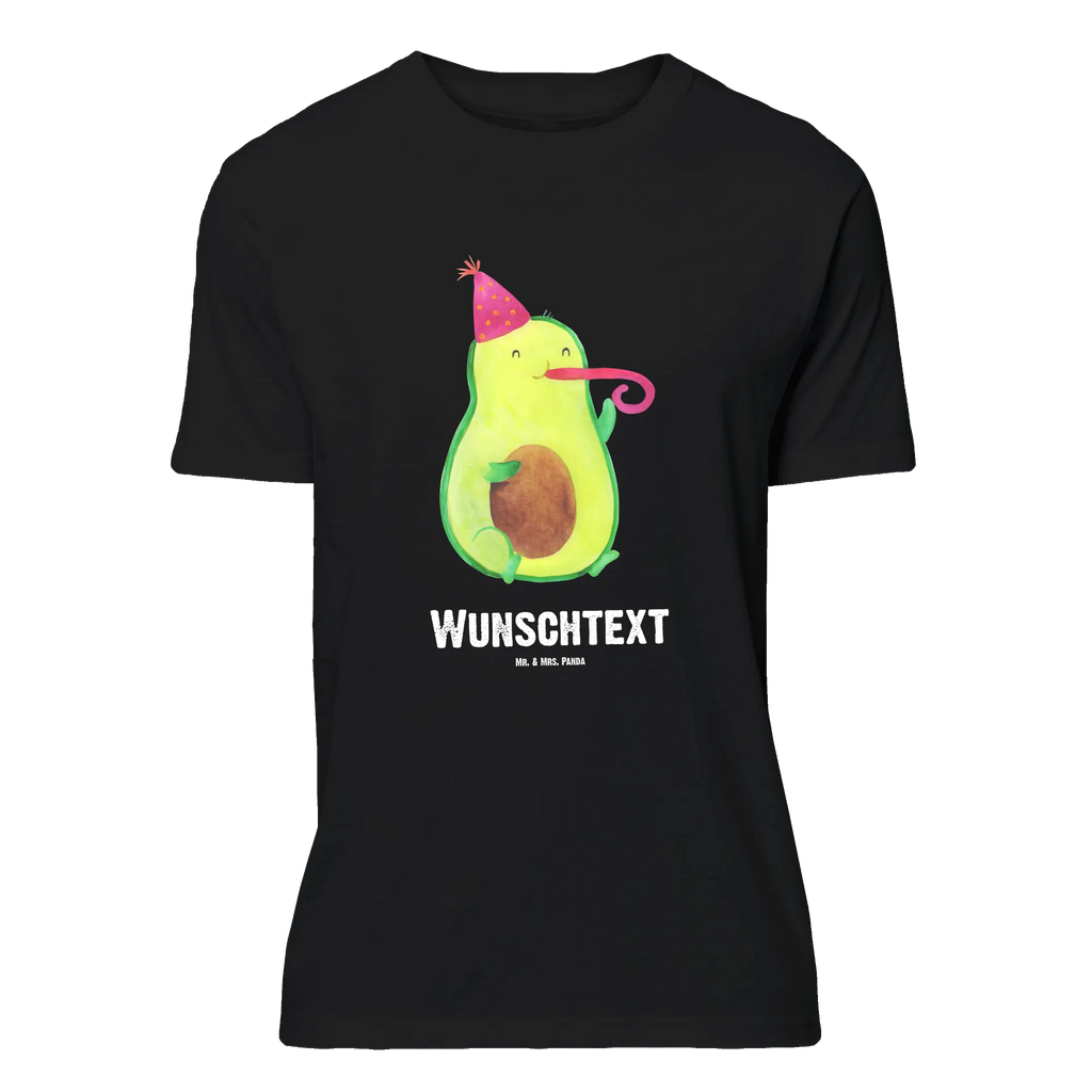 Personalised T-Shirt avocado Celebration T-Shirt mit Namen, T-Shirt mit Aufruck, T-Shirt Personalisiert, Bedrucken, Wunschtext, Frauen, Männer, Avocado, Veggie, Vegan, Gesund, Feierlichkeit, Party, Feier, Tröte, Gute Laune, Geburtstag, Fete