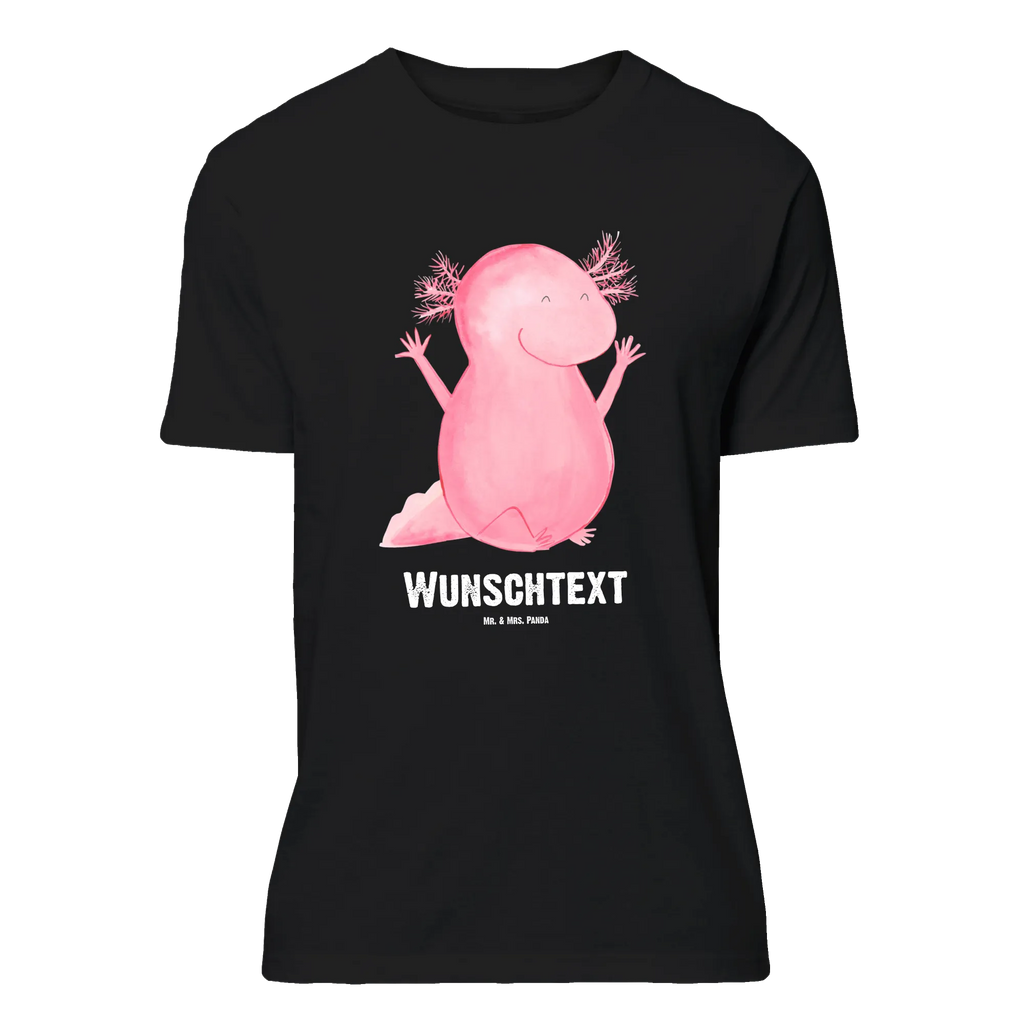 Personalisiertes T-Shirt Axolotl Hurra Wunschtext, T-Shirt Personalisiert, T-Shirt mit Aufruck, T-Shirt mit Namen, Bedrucken, Molch, Axolotl, Freude, Lurch, Lurche, Fröhlich, Schwanzlurch, Motivation, Spaß, Zufriedenheit, Axolot