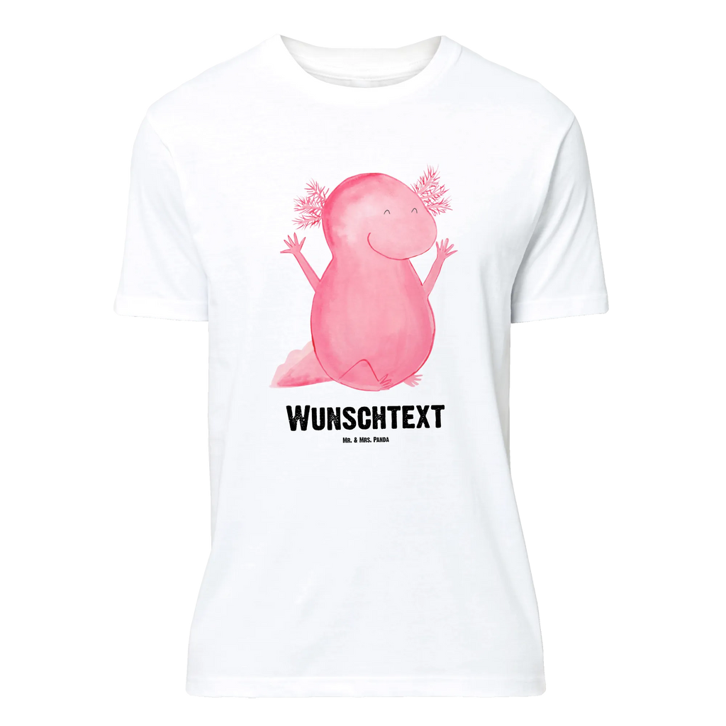 Personalisiertes T-Shirt Axolotl Hurra Wunschtext, T-Shirt Personalisiert, T-Shirt mit Aufruck, T-Shirt mit Namen, Bedrucken, Molch, Axolotl, Freude, Lurch, Lurche, Fröhlich, Schwanzlurch, Motivation, Spaß, Zufriedenheit, Axolot
