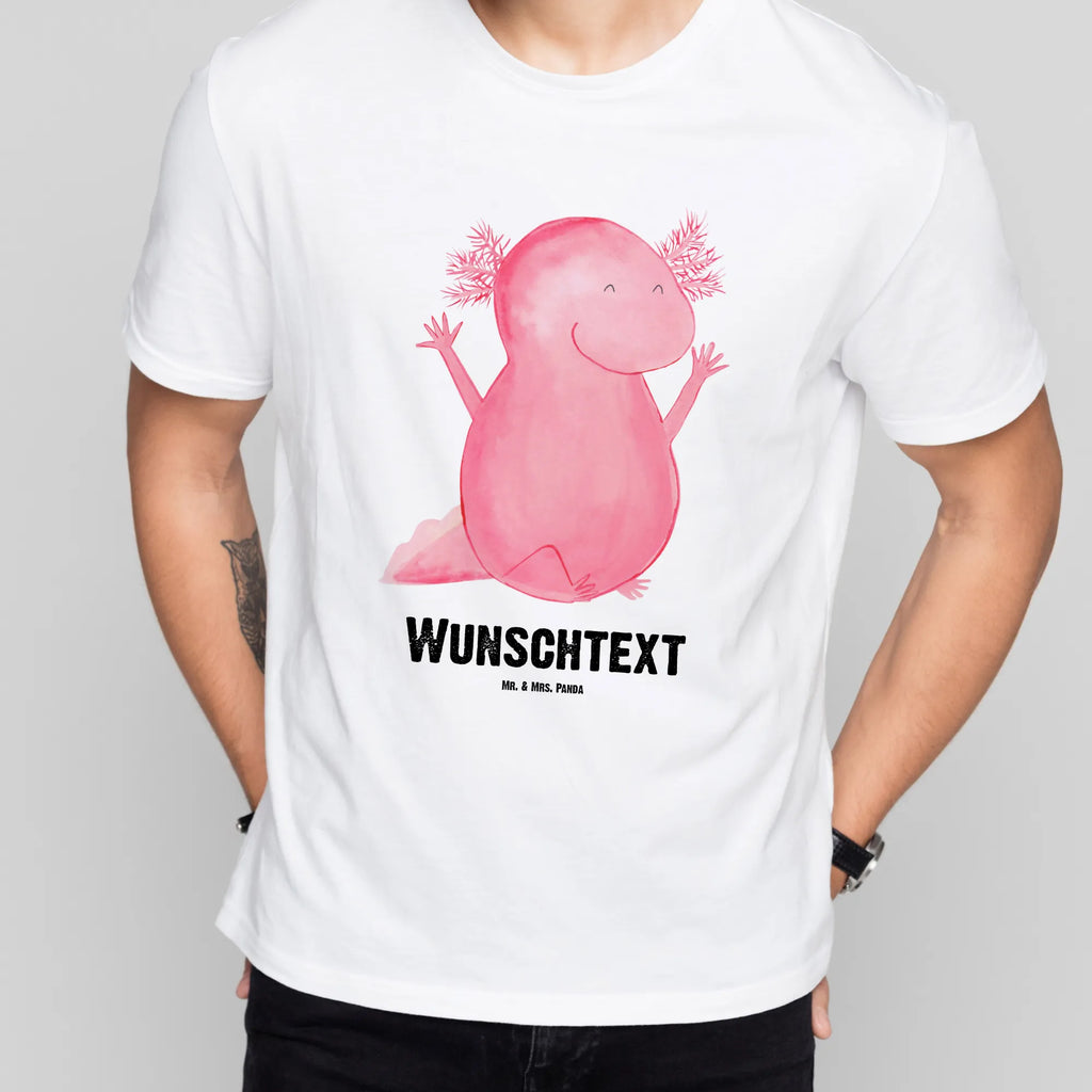 Personalisiertes T-Shirt Axolotl Hurra Wunschtext, T-Shirt Personalisiert, T-Shirt mit Aufruck, T-Shirt mit Namen, Bedrucken, Molch, Axolotl, Freude, Lurch, Lurche, Fröhlich, Schwanzlurch, Motivation, Spaß, Zufriedenheit, Axolot