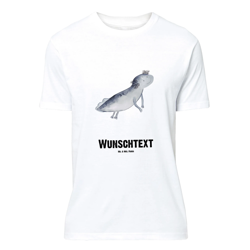 Personalisiertes T-Shirt Axolotl schwimmt Wunschtext, Bedrucken, T-Shirt Personalisiert, T-Shirt mit Namen, T-Shirt mit Aufruck, Molch, Axolotl, Lurch, Problem, Schwanzlurch, Motivation, Lurche, Axolot, Probleme, Lösungen