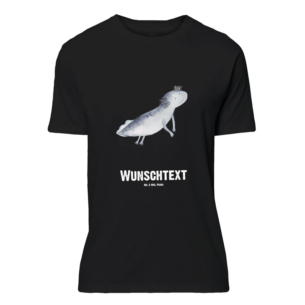 Personalisiertes T-Shirt Axolotl schwimmt Wunschtext, Bedrucken, T-Shirt Personalisiert, T-Shirt mit Namen, T-Shirt mit Aufruck, Molch, Axolotl, Lurch, Problem, Schwanzlurch, Motivation, Lurche, Axolot, Probleme, Lösungen