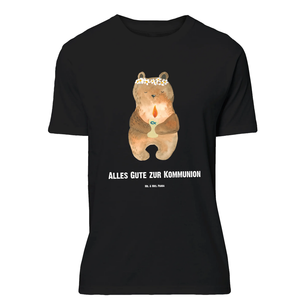 Rozmiar L Personalizowana koszulka Niedźwiedź Komunia T-Shirt Personalisiert, T-Shirt mit Namen, Frauen, Wunschtext, Männer, T-Shirt mit Aufruck, Bedrucken, Teddybär, Teddy, Bär, Taufkerze, Gottes Segen, katholisch, Kommunion