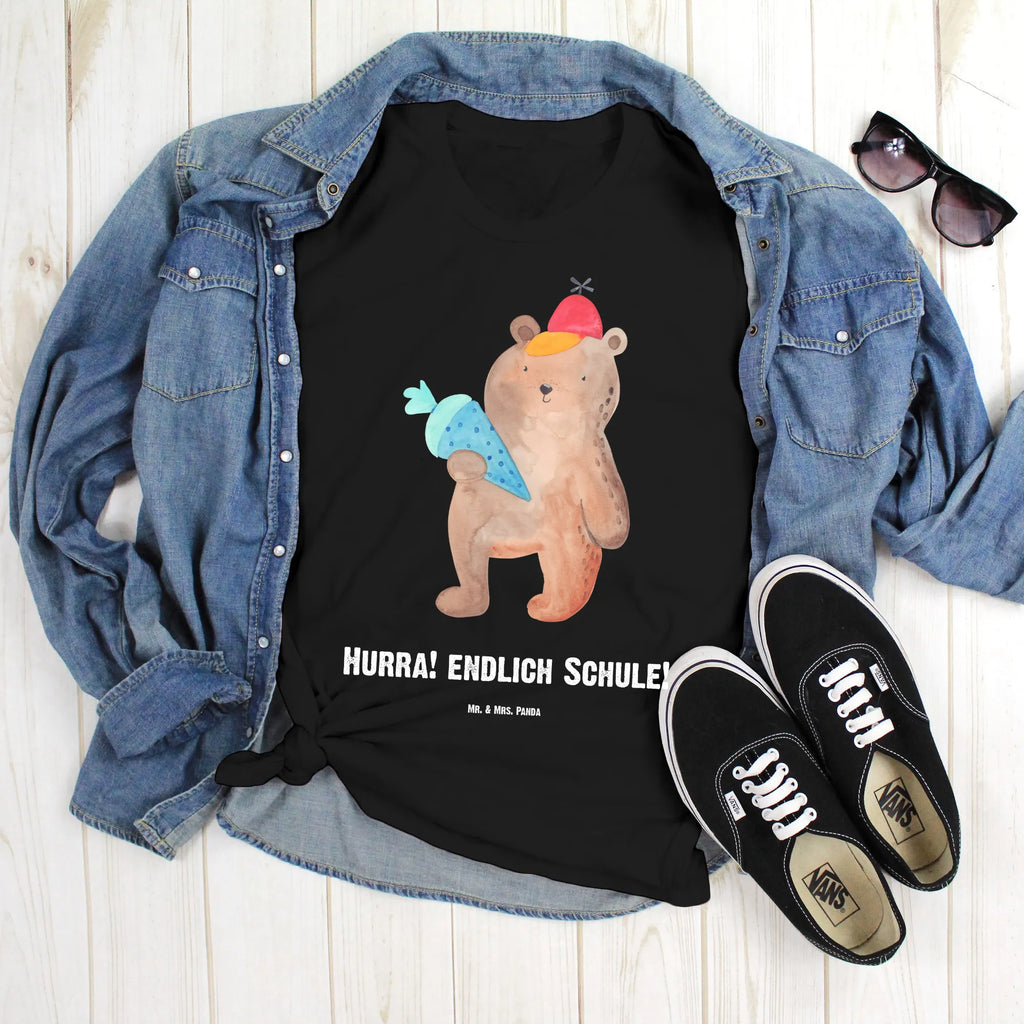 Rozmiar L Personalizowana koszulka Niedźwiedź Torebka szkolna Bedrucken, T-Shirt Personalisiert, T-Shirt mit Namen, Frauen, Wunschtext, Männer, T-Shirt mit Aufruck, Bär, Teddy, Teddybär, Bär Motiv, Schulanfang, Schultüte, Erster Schultag Geschenk, Grundschule, Schulbeginn, Schule Geschenk, Einschulung Geschenk