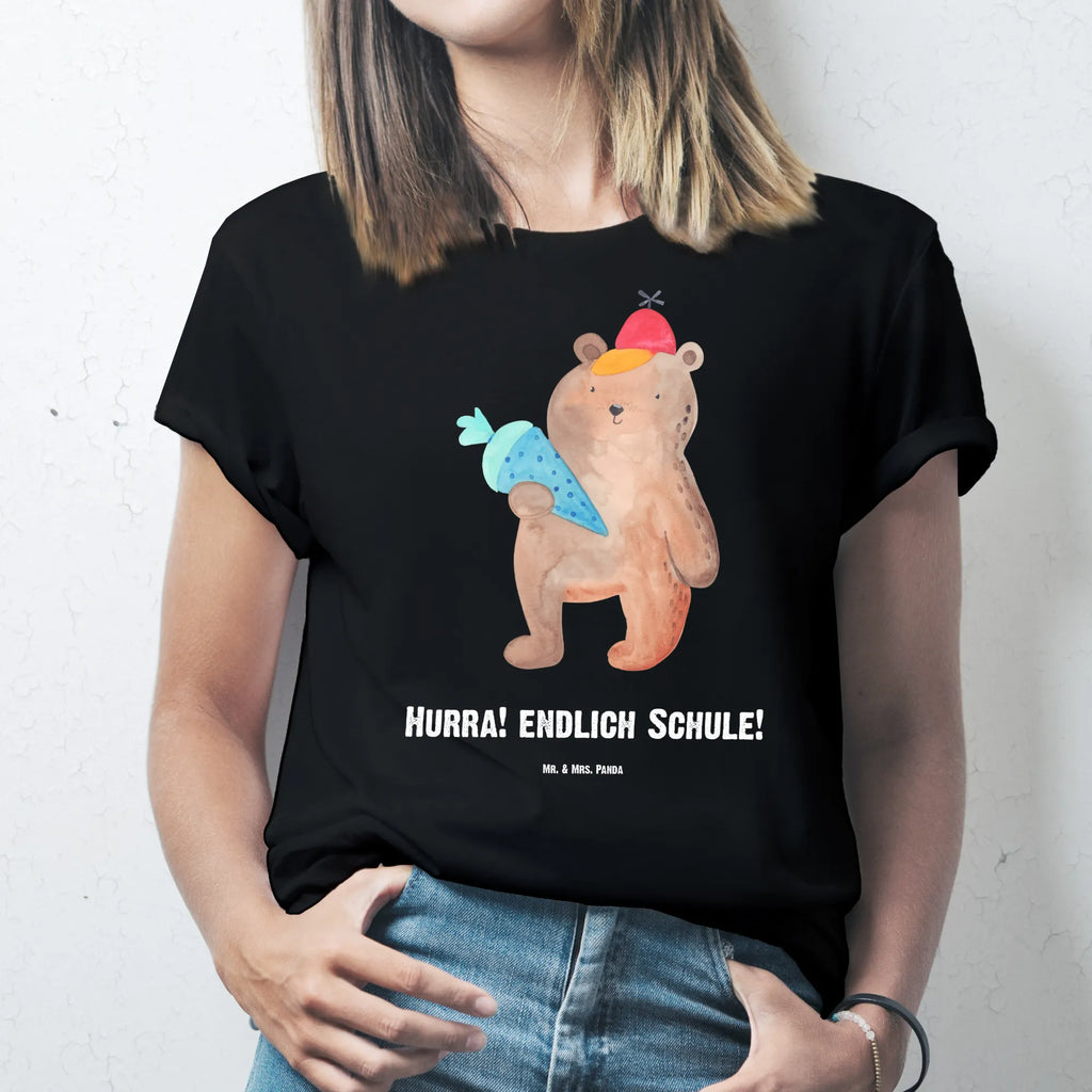 Rozmiar L Personalizowana koszulka Niedźwiedź Torebka szkolna Bedrucken, T-Shirt Personalisiert, T-Shirt mit Namen, Frauen, Wunschtext, Männer, T-Shirt mit Aufruck, Bär, Teddy, Teddybär, Bär Motiv, Schulanfang, Schultüte, Erster Schultag Geschenk, Grundschule, Schulbeginn, Schule Geschenk, Einschulung Geschenk