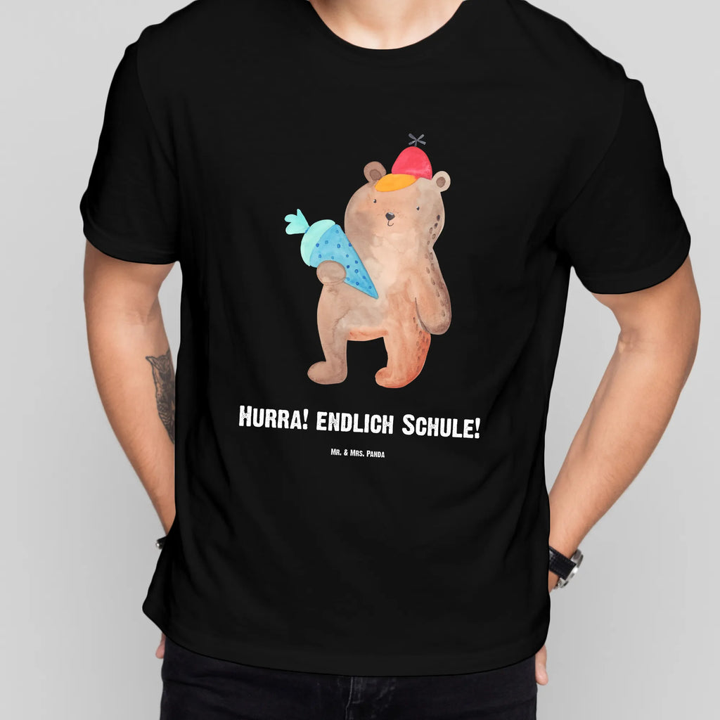 Rozmiar L Personalizowana koszulka Niedźwiedź Torebka szkolna Bedrucken, T-Shirt Personalisiert, T-Shirt mit Namen, Frauen, Wunschtext, Männer, T-Shirt mit Aufruck, Bär, Teddy, Teddybär, Bär Motiv, Schulanfang, Schultüte, Erster Schultag Geschenk, Grundschule, Schulbeginn, Schule Geschenk, Einschulung Geschenk