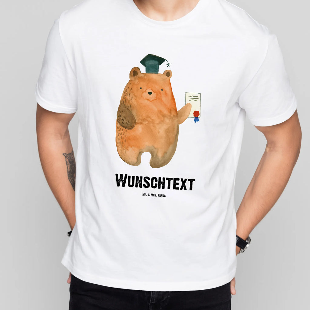 Personalisiertes T-Shirt Prüfungsbär Bedrucken, T-Shirt mit Namen, T-Shirt Personalisiert, T-Shirt mit Aufruck, Wunschtext, Teddybär, Bär, Teddy, Zeugnis, Abschluss, Prüfungen, Abitur, Abschlusszeugnis, Prüfung Bestanden