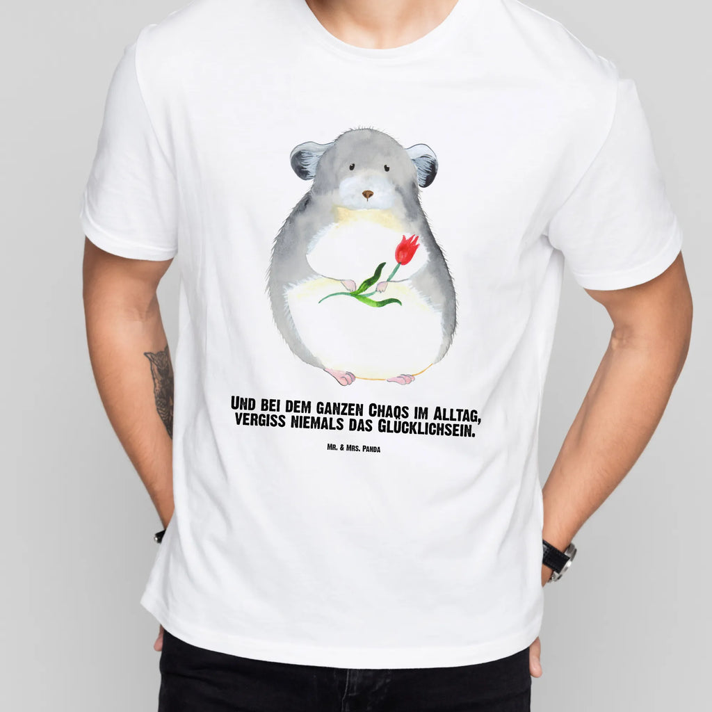 Personalised T-Shirt chinchilla flower T-Shirt Personalisiert, Wunschtext, T-Shirt mit Namen, Bedrucken, T-Shirt mit Aufruck, Lustige Sprüche, Gute Laune, Tiere, Tiermotive, Chaos, Depressionen, Kummer, Glücklichsein, traurig sein, Büro, Chinchillas, Liebeskummer, Chinchilla, Büroalltag