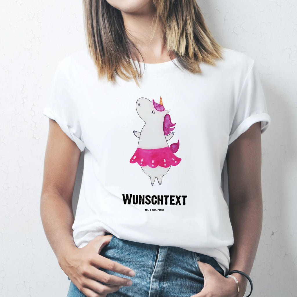 Personalised T-Shirt unicorn ballerina T-Shirt mit Namen, Frauen, Männer, T-Shirt mit Aufruck, Bedrucken, T-Shirt Personalisiert, Wunschtext, Einhorn Deko, Unicorn, Einhorn, Einhörner, Lebensfreude, Tänzerin, Spaß, Wohnung, Party, Ballerina, Tanzen, Feiern, Geburtstag, Lebenslust