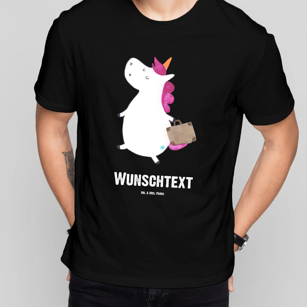 Rozmiar L Personalizowana koszulka Jednorożec walizka Bedrucken, T-Shirt mit Namen, T-Shirt Personalisiert, Wunschtext, T-Shirt mit Aufruck, Einhorn Deko, Unicorn, Einhorn, Einhörner, Erwachsen, Verreisen, Lustig, Kind, Abenteuer, Koffer, Witzig, Reise, Gepäck, Albern, Spaß