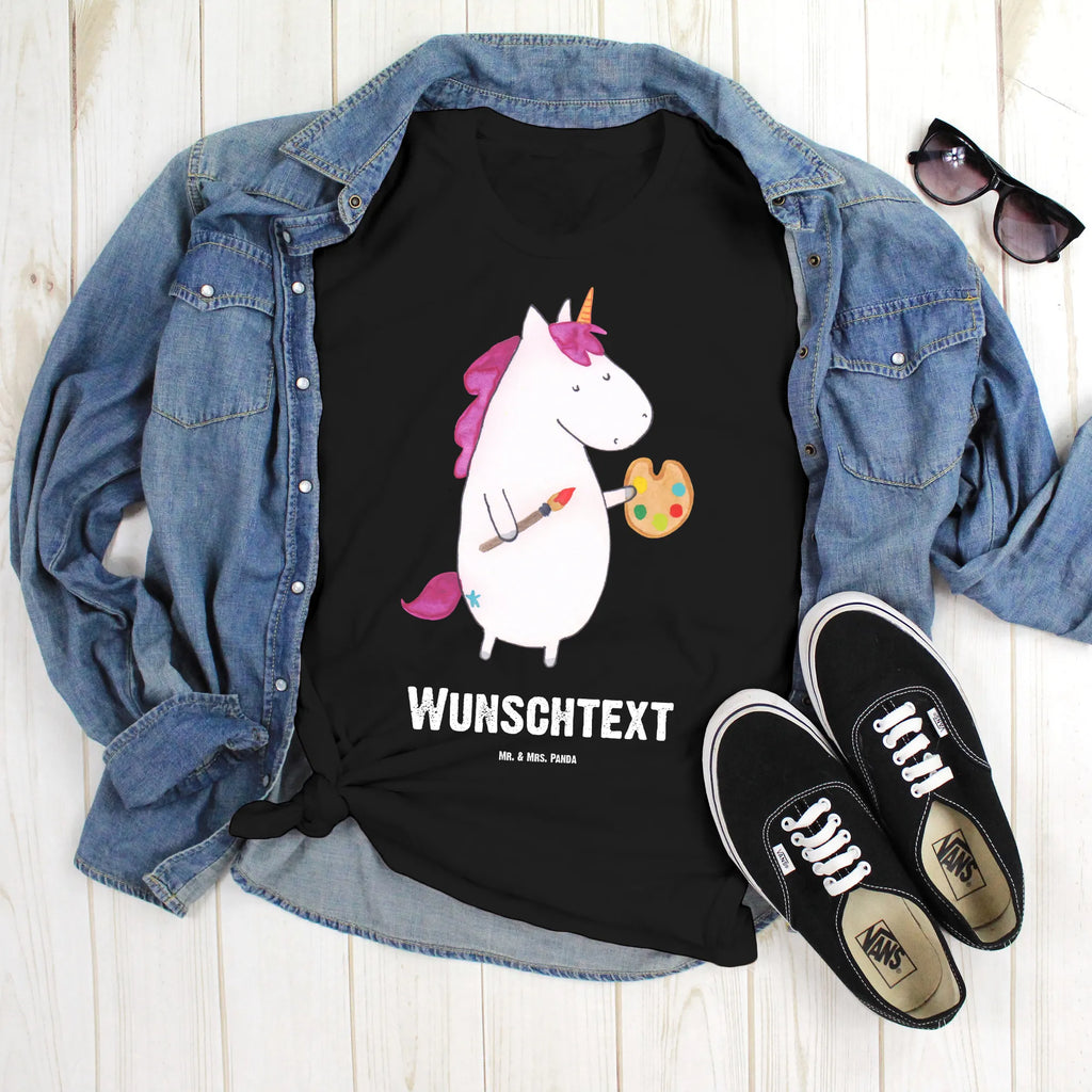 Rozmiar L Personalizowana koszulka Jednorożec Artysta Bedrucken, T-Shirt mit Namen, T-Shirt mit Aufruck, Wunschtext, T-Shirt Personalisiert, Einhorn Deko, Unicorn, Einhorn, Einhörner, Maler, Farbe, Geschenk, Pinsel, Englisch, Artist, Zeichnen, Welt, Malen, Künstler, Stift