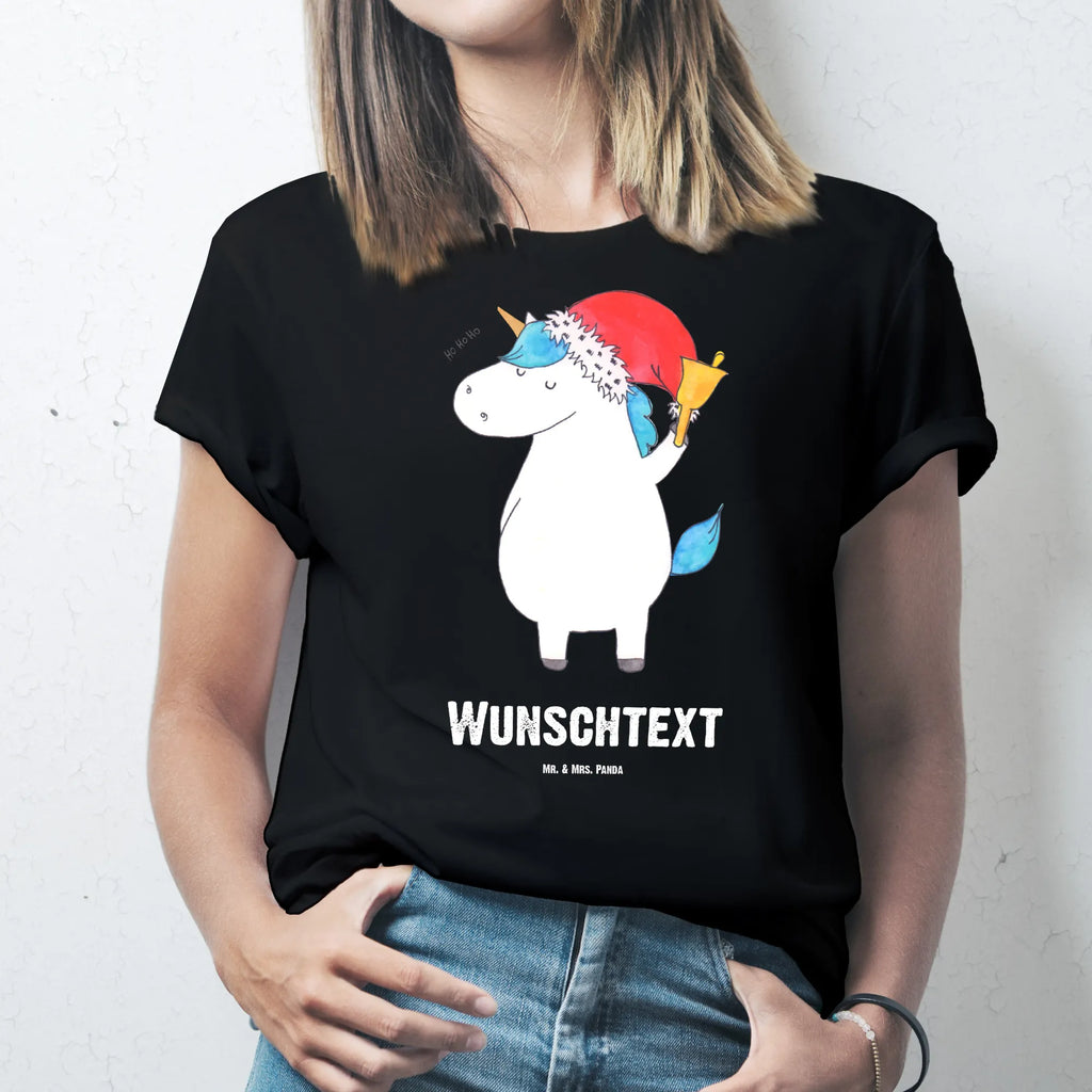 Personalisiertes T-Shirt Einhorn Weihnachtsmann T-Shirt Personalisiert, T-Shirt mit Namen, Wunschtext, Bedrucken, T-Shirt mit Aufruck, Einhorn Deko, Unicorn, Einhorn, Einhörner, Feenstaub, Nikolaus, Weihnachten, Gin, Wunschliste, Schoki, Wunschzettel, Schokolade, Weihnachtsmann