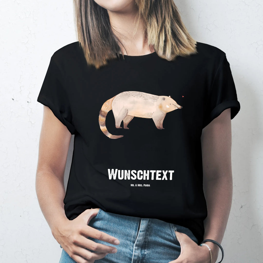 Rozmiar L Personalizowana koszulka Nosacz T-Shirt mit Namen, T-Shirt mit Aufruck, Bedrucken, T-Shirt Personalisiert, Wunschtext, Lustige Sprüche, Gute Laune, Tiere, Tiermotive, Nasenbär, Bär, Rüsselbär, Nasenbären