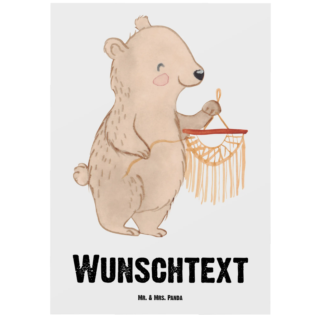 Personalised postcard bear macrame Gift, sport, hobby, giving, thank you, award, profit, athlete, crafts, crafts with macrame, Macrame