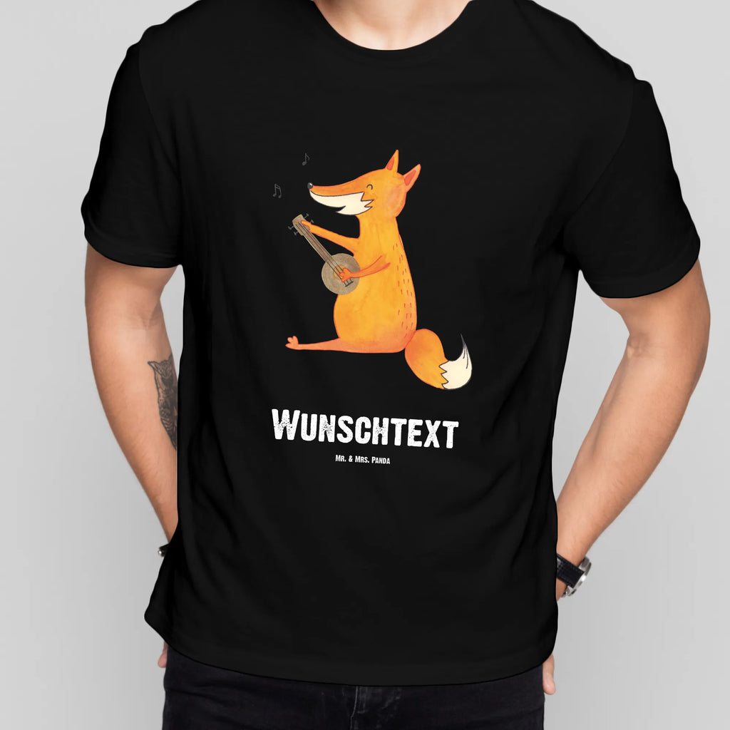 Personalisiertes T-Shirt Fuchs Gitarre Wunschtext, T-Shirt Personalisiert, Männer, T-Shirt mit Aufruck, T-Shirt mit Namen, Bedrucken, Frauen, Fuchs, Füchse, Gitarre, Musikerin, Musik Spruch, Geschenk Musiker, Sängerin, Sänger