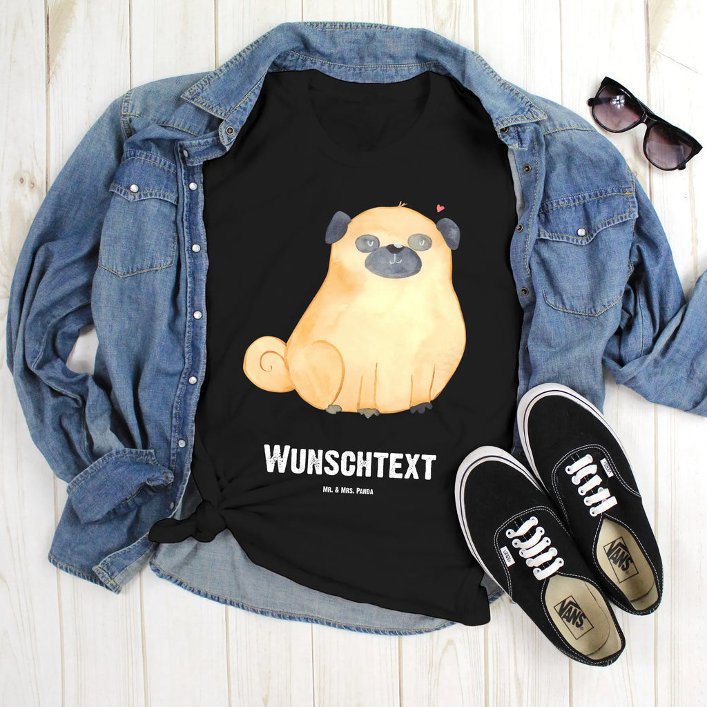 Personalised T-Shirt Pug Bedrucken, T-Shirt mit Namen, T-Shirt Personalisiert, Wunschtext, T-Shirt mit Aufruck, Hundemotiv, Hund, Haustier, Tierliebhaber, Sprüche, Hunderasse, Hundebesitzer, Mops, Hundeliebe, Liebe