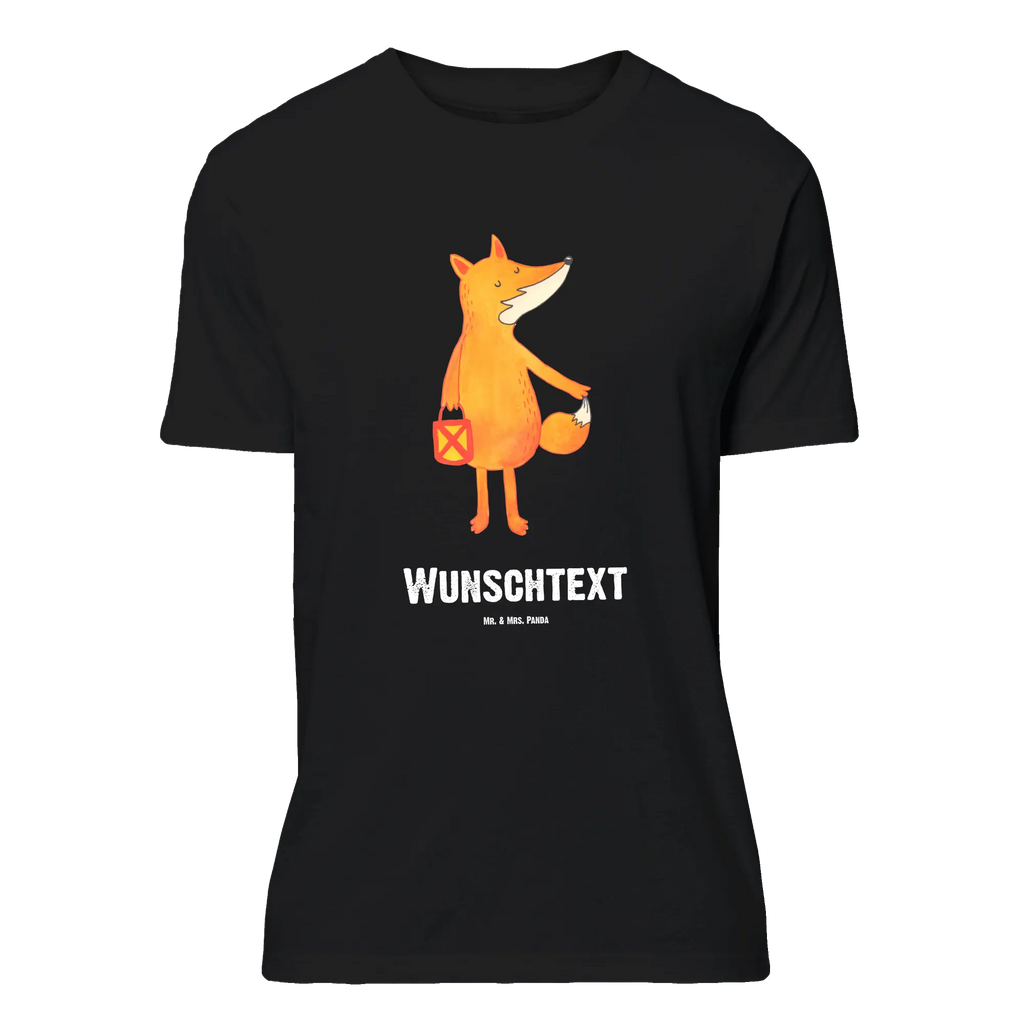 Personalised T-Shirt Fox Lantern T-Shirt mit Aufruck, Bedrucken, Wunschtext, T-Shirt mit Namen, T-Shirt Personalisiert, Fuchs, Spruch Trösten, Cäsar Otto Hugo Flaischlen, Sankt Martin, Füchse, Laternenumzug, Aufmuntern, Laterne, Liebeskummer Spruch
