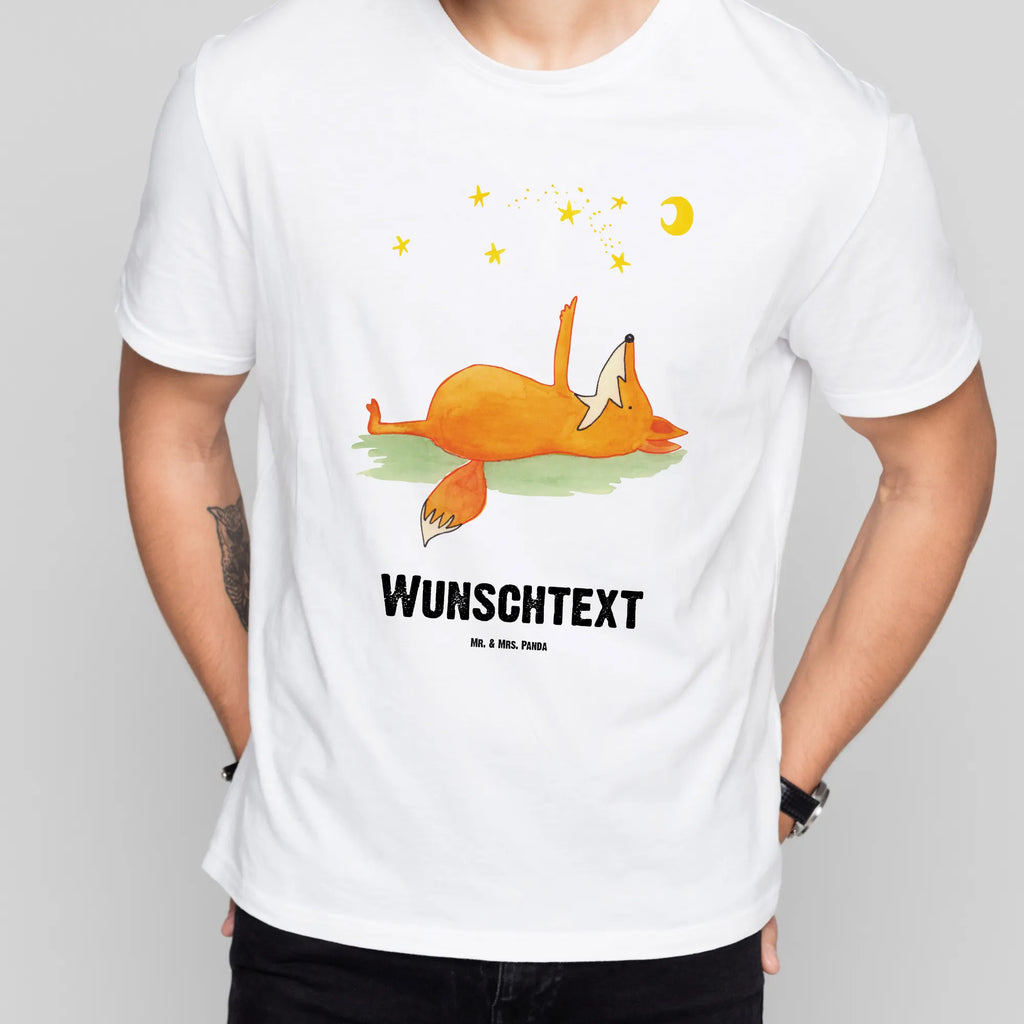Rozmiar L Personalizowana koszulka lis Gwiazdy Wunschtext, T-Shirt mit Aufruck, T-Shirt mit Namen, Bedrucken, T-Shirt Personalisiert, Fuchs, Spruch schön, Tröstende Worte, Romantik, Always Look On The Bright Side Of Life, Füchse, Spruch Positiv