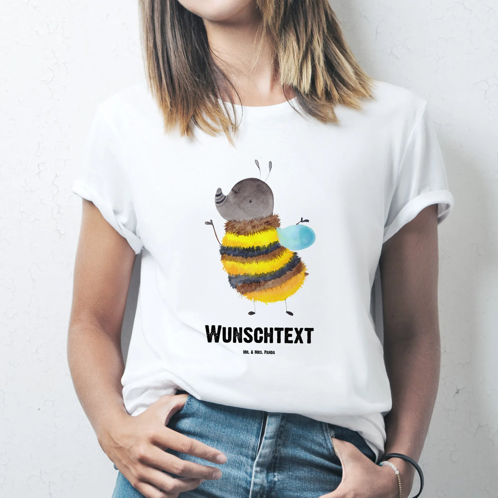 Personalisiertes T-Shirt Hummel flauschig T-Shirt mit Aufruck, Bedrucken, T-Shirt Personalisiert, Frauen, Männer, T-Shirt mit Namen, Wunschtext, Tiermotive, Gute Laune, lustige Sprüche, Tiere, Hummel, Biene, Blume, Flauschig, Natur