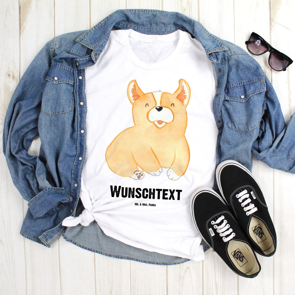 Personalisiertes T-Shirt Corgie T-Shirt mit Namen, Bedrucken, T-Shirt Personalisiert, T-Shirt mit Aufruck, Männer, Frauen, Wunschtext, Hundemotiv, Hund, Haustier, Tierliebhaber, Sprüche, Hunderasse, Hundebesitzer, Motivation, britisch, Spruch, Hundespruch, Lebensfreude, Corgie, Welsh Corgie Pembroke