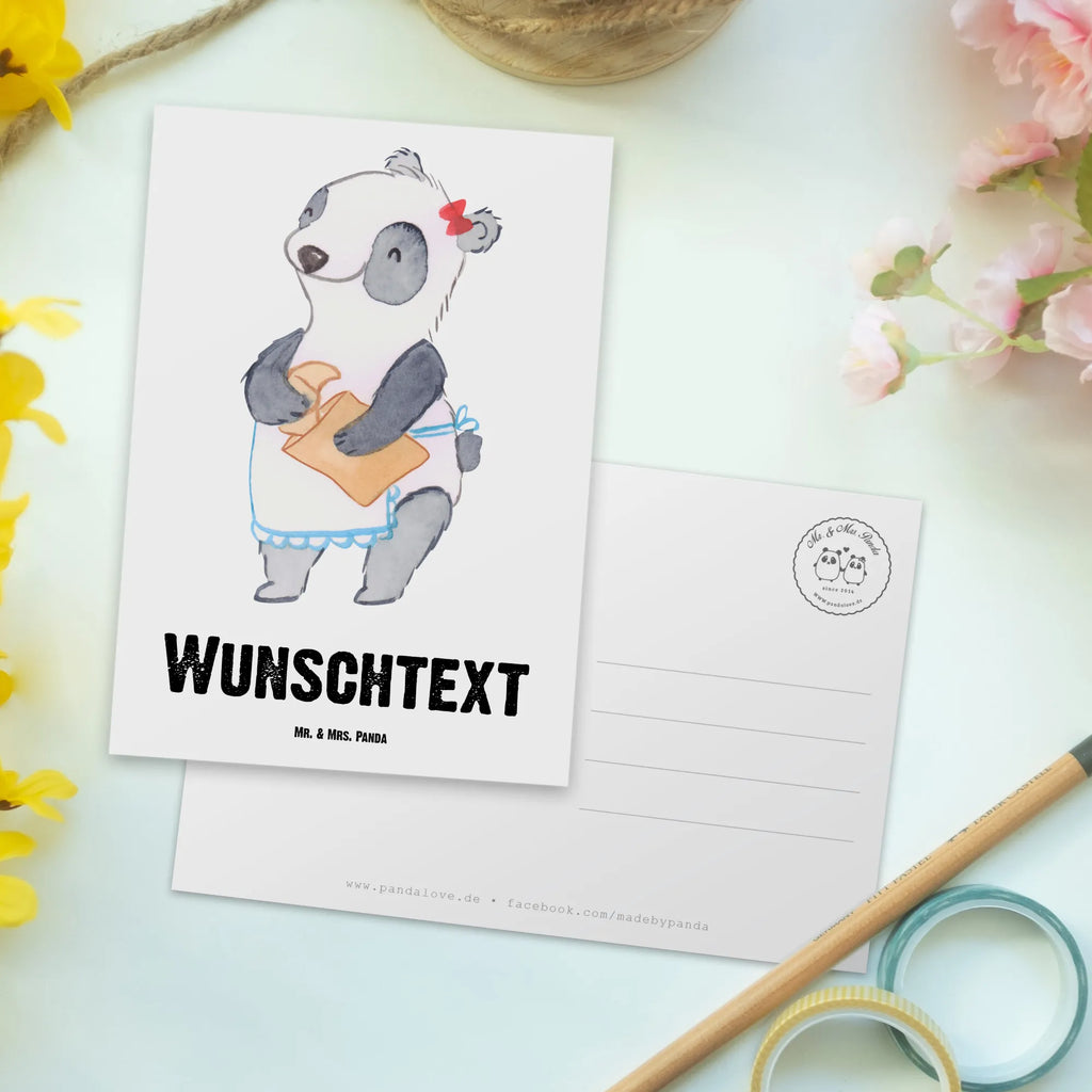Personalisierte Postkarte Bäckerin mit Herz Ansichtskarte mit Namen, Postkarte personalisierbar, Geschenkkarte mit Namen, Postkarte mit Wunschtext, Karte mit Wunschtext, Einladung mit Wunschtext, Ansichtskarte mit Wunschtext, Grußkarte mit Namen, Grußkarte mit Wunschtext, Geschenkkarte mit Wunschtext, Karte mit Namen, Einladung mit Namen, Postkarte mit Namen, Postkarte bedrucken, Beruf, Ausbildung, Jubiläum, Abschied, Rente, Kollege, Kollegin, Geschenk, Schenken, Arbeitskollege, Mitarbeiter, Firma, Danke, Dankeschön, Brotmanufaktur, Konditorin, Brotbäckerin, Backstube, Bäckerladen, Bäckerei, Bäckerin