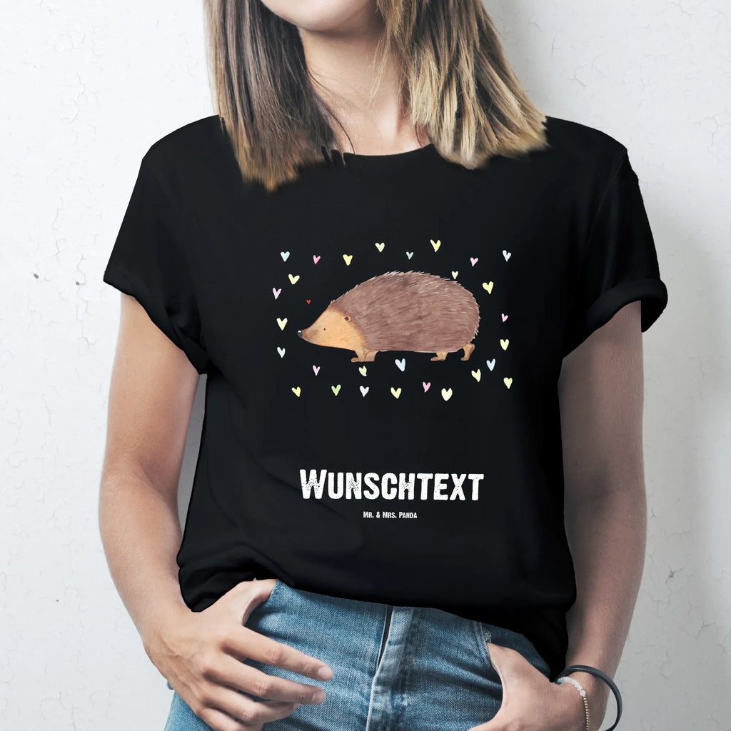 Rozmiar L Personalizowana koszulka jeż serca T-Shirt mit Namen, T-Shirt mit Aufruck, Bedrucken, T-Shirt Personalisiert, Wunschtext, Lustige Sprüche, Gute Laune, Tiere, Tiermotive, Kuss, Liebe, Igel, Leben, Herz, Herzen, Vertrauen