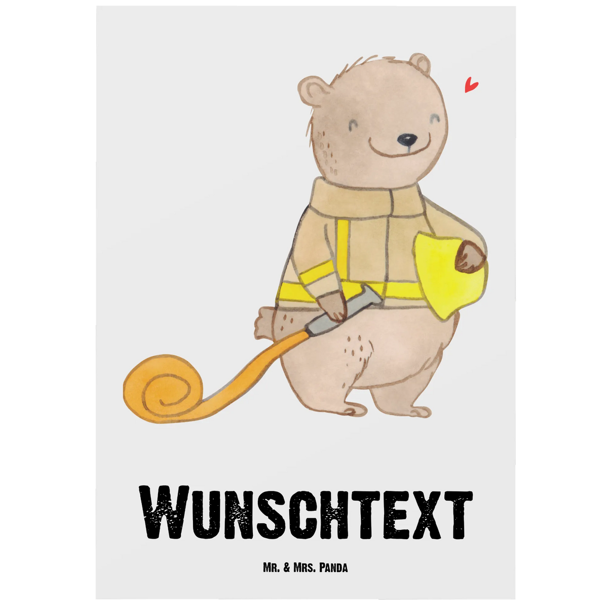 Personalised postcard bear Volunteer firefighter Gift, sport, hobby, giving, thank you, award, profit, athlete, fire brigade honor, fire brigade team, fire brigade saying, fire brigade festival, days with the fire brigade, fire brigade deployment, Volunteer fire brigade, youth fire brigade, fire service