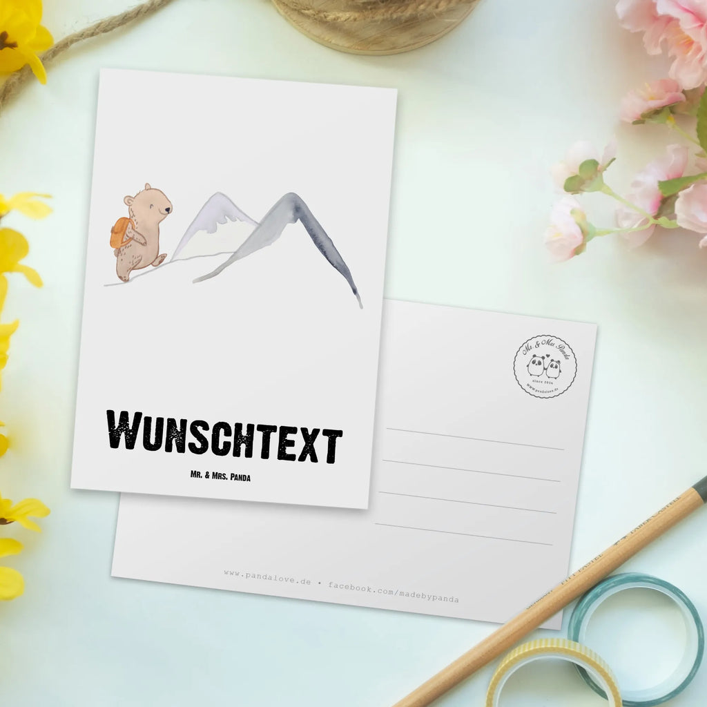 Personalised postcard bear Rockclimbing Gift, sport, hobby, giving, thank you, award, profit, athlete, Mountaineering, mountain sports, alpinism, hiking, trekking, alpine hiking