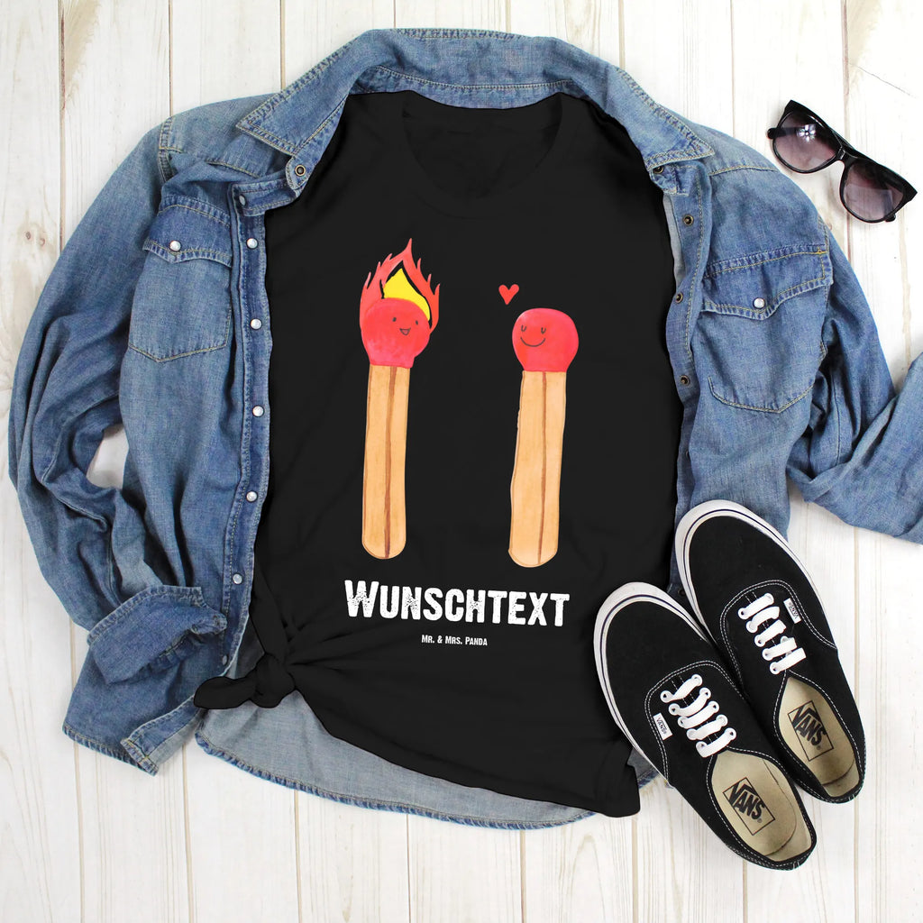 Personalised T-Shirt Matches T-Shirt mit Aufruck, T-Shirt Personalisiert, T-Shirt mit Namen, Bedrucken, Wunschtext, Freund, Jahrestag, Verlobung, Partner, Ehemann, Ehefrau, Freundin, Liebesgeschenk, Liebe, Heiraten, Heiratsantrag, Hocheitstag, Streichhölzer