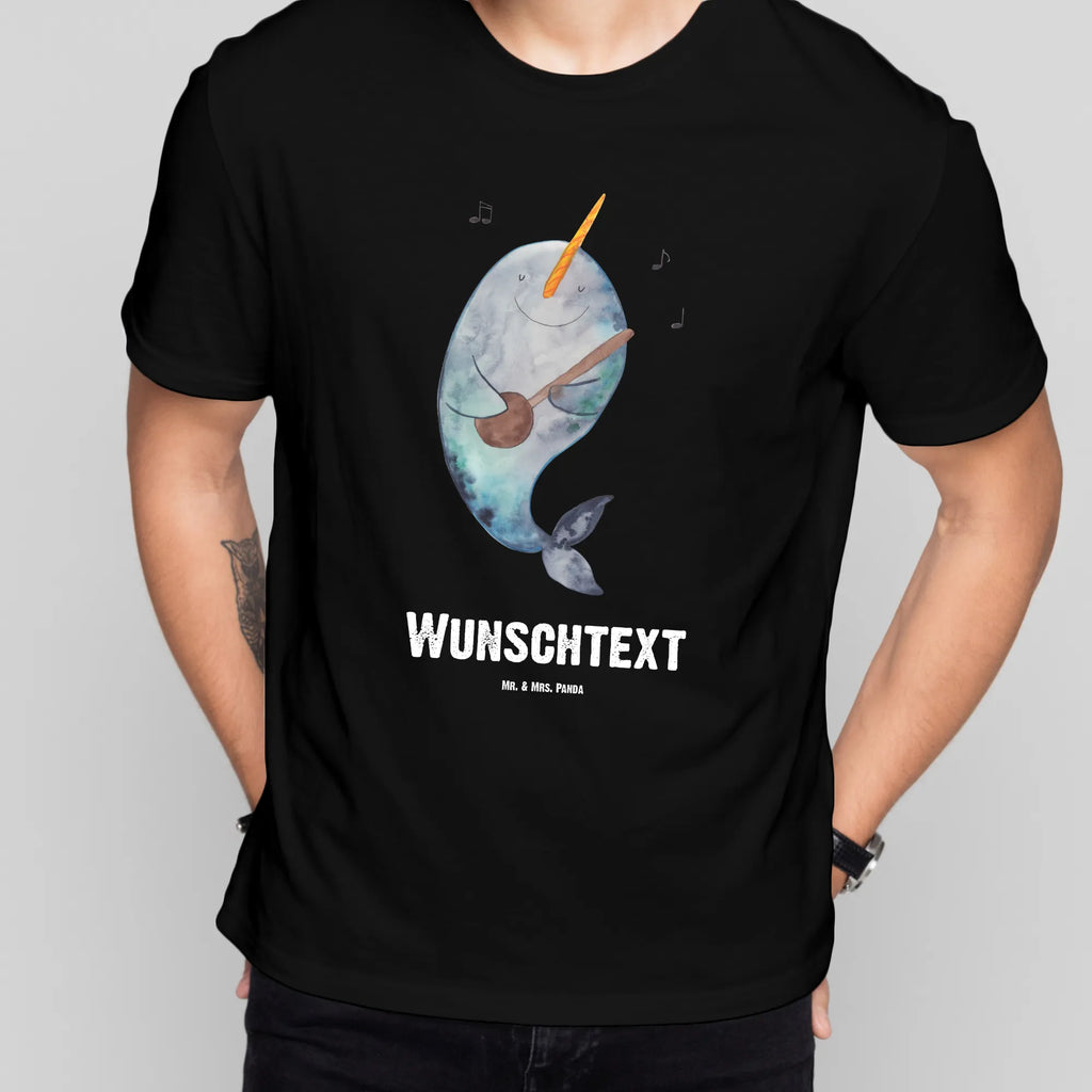 Rozmiar L Personalizowana koszulka narwal Gitara Wunschtext, T-Shirt mit Aufruck, T-Shirt mit Namen, T-Shirt Personalisiert, Bedrucken, Meer, Urlaub, Meerestiere, Narwal, Gespräche, Probleme, Frust, Problemlösung, Tanzen, Wal, Gitarre