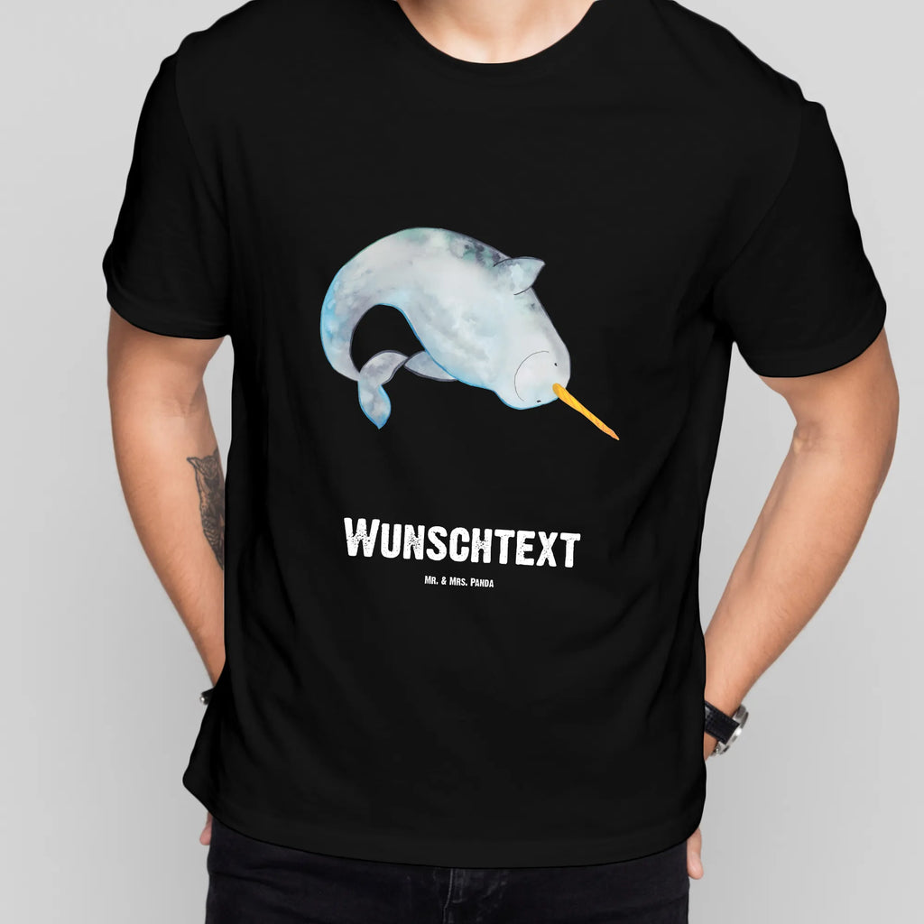 Rozmiar L Personalizowana koszulka Narwal T-Shirt mit Namen, Wunschtext, Bedrucken, T-Shirt mit Aufruck, T-Shirt Personalisiert, Meer, Urlaub, Meerestiere, Kinderzimmer, Aufräumen, Narwal, Junggesellin, Wal, Hausfrau, Putzen